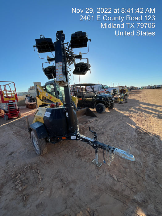 2022 Allmand NLV3GR (4) LED Light Fixture 350W, 23' Vertical Mast, 3kW Prime, Towable, ES Decals, T3