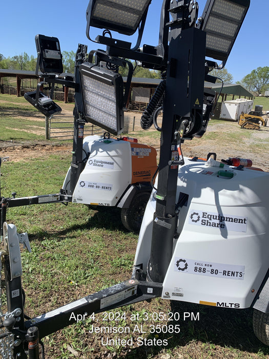 2024 Generac MLT2 Diesel, Flex Switch 120V Input, Powerzone Controller, 
(4) 320W LED Lights, 4kW Generator, 39.9 Gal Fuel Tank, 2" Ball, T3