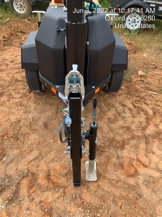 2022 Allmand NLV3GR (4) LED Light Fixture 350W, 23' Vertical Mast, 3kW Prime, Towable, Deep Sea L401, Leveling Jacks, Yanmar T4F 5.8hp