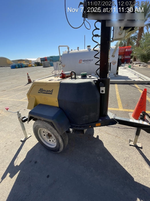 2022 Allmand NLV3GR (4) LED Light Fixture 350W, 23' Vertical Mast, 3kW Prime, Towable, Deep Sea L401, Leveling Jacks, Yanmar T4F 5.8hp