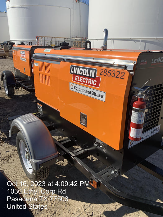 2022 Lincoln Electric LE400 Kubota V1505, Trlr, Cable Rack, Light Kit, ES Decals, T3