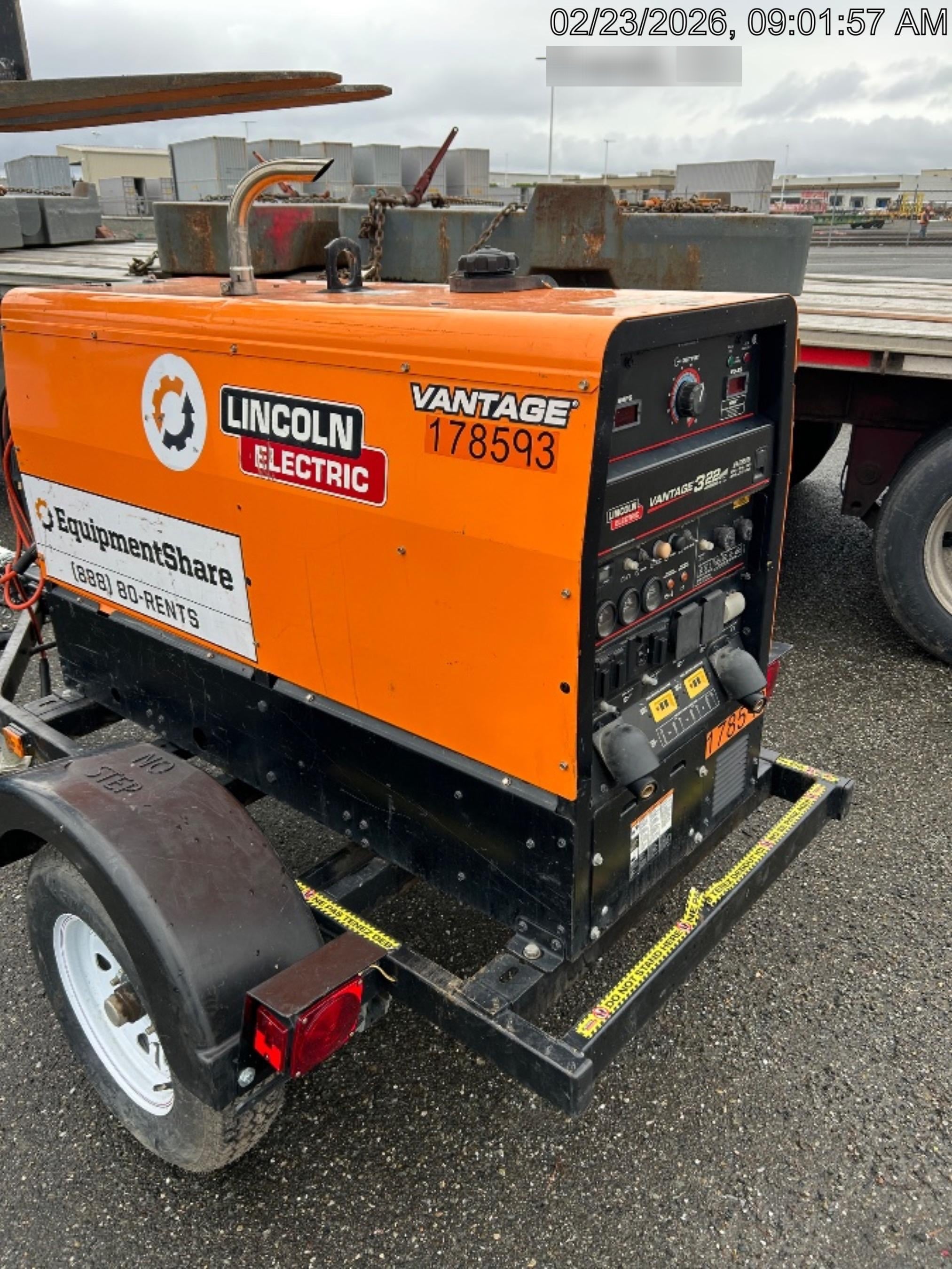2021 Lincoln Electric Vantage 322 Vantage 322 Ready Pak 3 w/ Decals, ORANGE (includes trailer, cable rack, fender light kit) NO Telematics