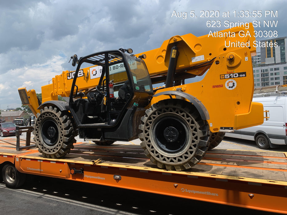2020 JCB 510-56 Canopy, 74 HP, Solid Tires, STD Worklight, Beacon, Aux Hydraulics, Lifting Eye, Back up Alarm w/66" Carriage/60" Forks