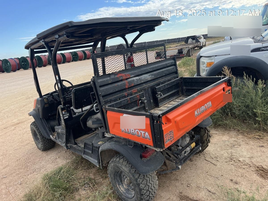 Kubota RTV-X1140W-H 4wd Utility Cart, LED Strobe, Windshield Tempered Glass, Pastic Canopy, Wire Harness Kit, Backup Alarm