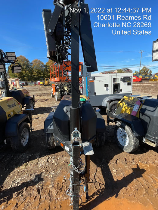 2022 Allmand NLV3GR (4) LED Light Fixture 350W, 23' Vertical Mast, 3kW Prime, Towable, Deep Sea L401, Leveling Jacks, Yanmar T4F 5.8hp