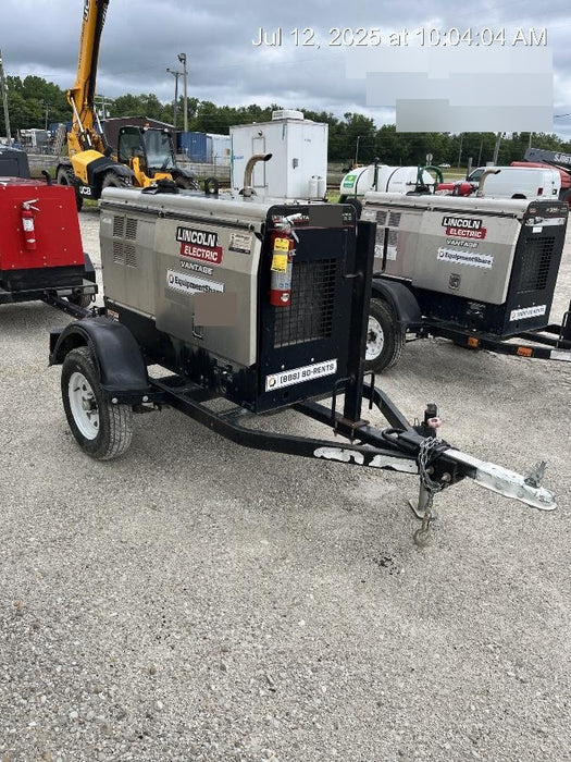 2019 Lincoln Electric Vantage 322 Welder Ready-Pak 3, Two wheel trailer, Fender and Light kit, Cable Rack