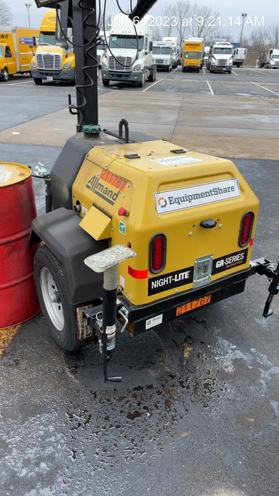 2022 Allmand NLV3GR (4) LED Light Fixture 350W, 23' Vertical Mast, 3kW Prime, Towable, Deep Sea L401, Leveling Jacks, Yanmar T4F 5.8hp