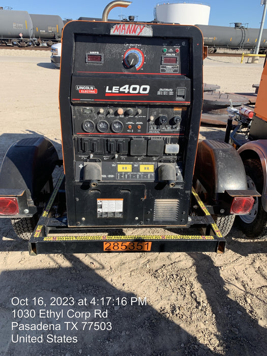 2022 Lincoln Electric LE400 Kubota V1505, Trlr, Cable Rack, Light Kit, ES Decals, T3