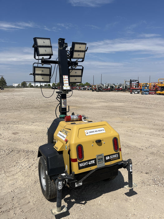 2022 Allmand NLV3GR (4) LED Light Fixture 350W, 23' Vertical Mast, 3kW Prime, Towable, Deep Sea L401, Leveling Jacks, Yanmar T4F 5.8hp