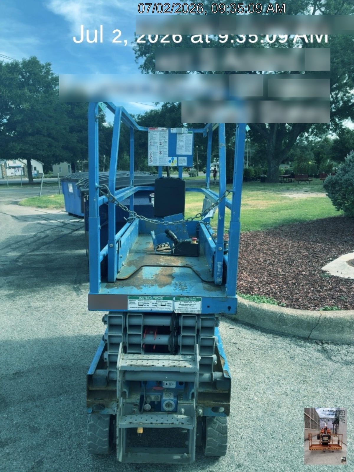 2019 Genie GS-1930 Fixed rails with chain Entry