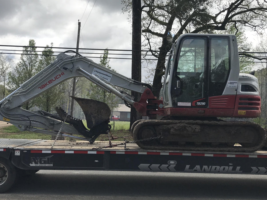 2019 Takeuchi TB290 Cab/Heat/AC Rubber tracks, Dozer blade, Travel alarm, Auxiliary hydraulics w/Manual QC, Hydraulic thumb, 18", 24", and 36" Buckets