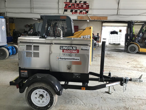 2019 Lincoln Electric Vantage 322 Welder Ready-Pak 3, Two wheel trailer, Fender and Light kit, Cable Rack