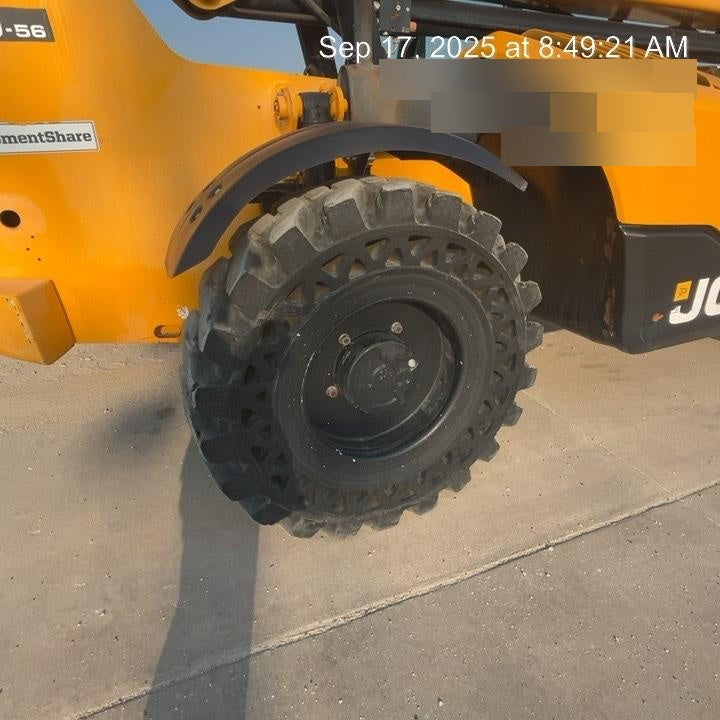 2019 JCB 510-56 Open ROPS, 74 HP, Solid Tires, Worklights, Beacon, Aux Hydraulics, Lifting Eye 72" Carriage/60" Forks