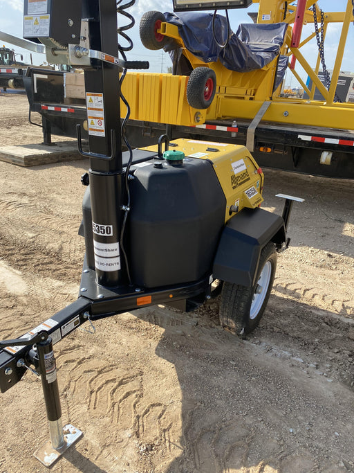 2021 Allmand NLV3GR (4) LED Light Fixture 350W, 23' Vertical Mast, 3kW Prime, Towable, Deep Sea L401, Leveling Jacks, Yanmar T4F 5.8hp