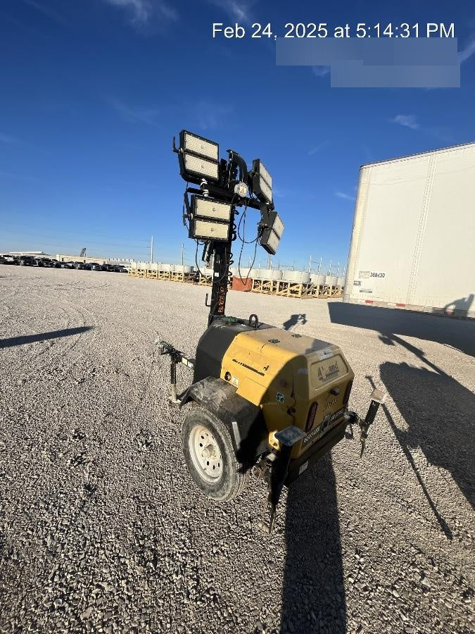 2022 Allmand NLV3GR (4) LED Light Fixture 350W, 23' Vertical Mast, 3kW Prime, Towable, Deep Sea L401, Leveling Jacks, Yanmar T4F 5.8hp