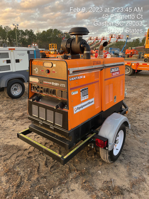 2022 Lincoln Electric Vantage 549X Crosslink Technology, Trailer Mounted, ES Decals, T3
