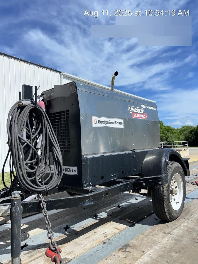 2019 Lincoln Electric Vantage 322 Ready-Pak 3, Two Wheel Trailer, Fender and Light Kit, Cable Rack