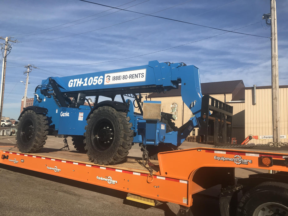 2019 Genie GTH-1056 Canopy, Solid RT Tires, LED Work Lights, Beacon 60" QA Carriage, 60" Forks