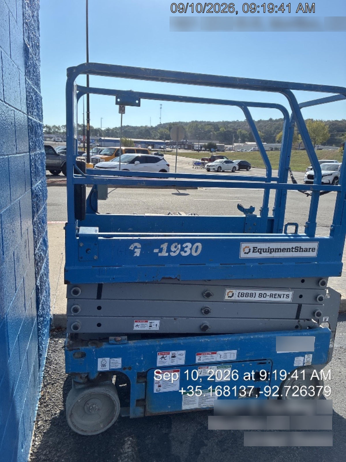 2019 Genie GS-1930 Fixed Rails with Chain Entry