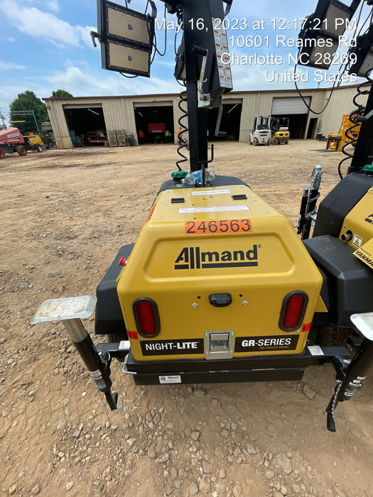 2022 Allmand NLV3GR (4) LED Light Fixture 350W, 23' Vertical Mast, 3kW Prime, Towable