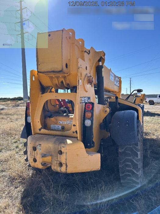 2019 JCB 512-56 Enclosed Cab, 74 HP, Solid Tires, Worklights, Beacon, Aux Hydraulics, Lifting Eye 60" Carriage/60" Forks