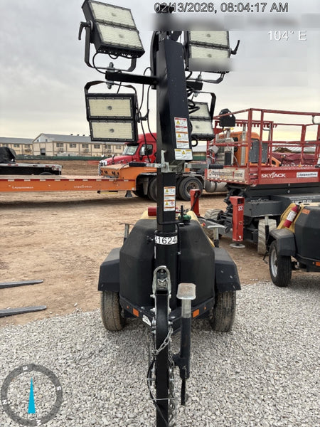 2022 Allmand NLV3GR (4) LED Light Fixture 350W, 23' Vertical Mast, 3kW Prime, Towable, Deep Sea L401, Leveling Jacks, Yanmar T4F 5.8hp