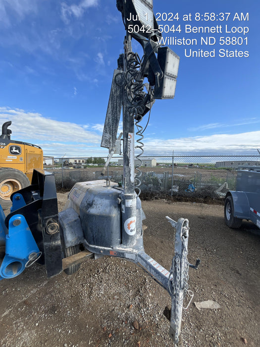 2022 Allmand NLV3GR (4) LED Light Fixture 350W, 23' Vertical Mast, 3kW Prime, Towable, ES Decals, T3