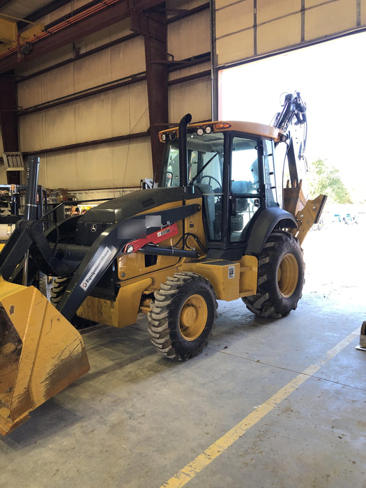 2020 John Deere 410L - Extendable Stick Cab/Heat/Air, 4WD, Extendable Stick, Pilot Controls, 2 Way Hydraulics, TAG Manual QC