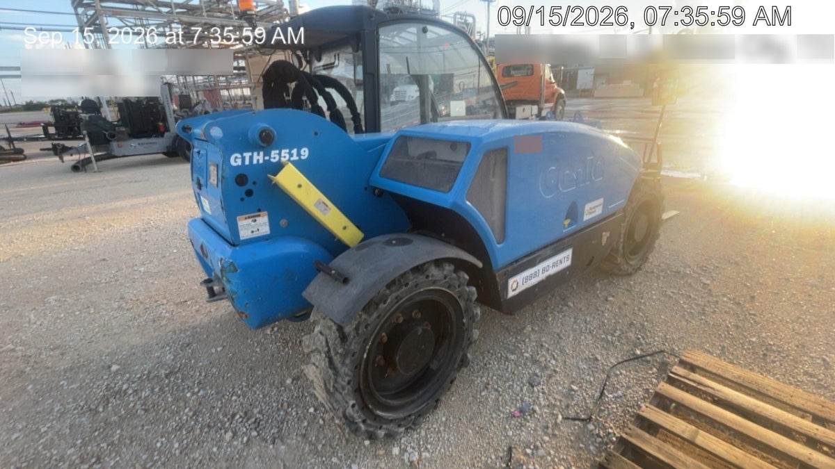 2020 Genie GTH-5519 Cab/Heat/Air, Solid Tires, Work Lights, Beacon, Aux Hydraulics, Back up Alarm w/48" Carriage, 48" Forks