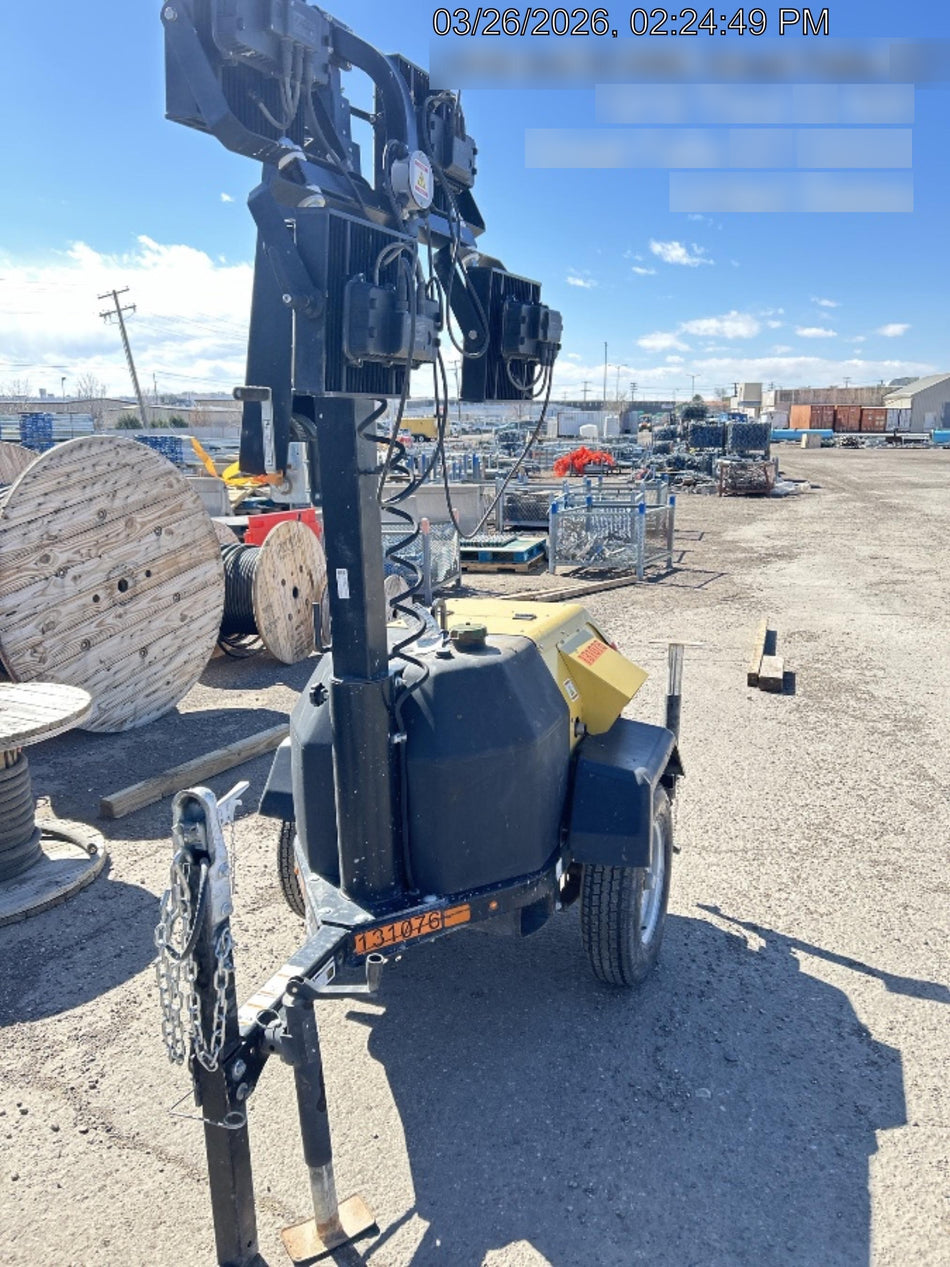 2021 Allmand NLV3GR (4) LED Light Fixture 350W, 23' Vertical Mast, 3kW Prime, Towable, Deep Sea L401, Leveling Jacks, Yanmar T4F 5.8hp