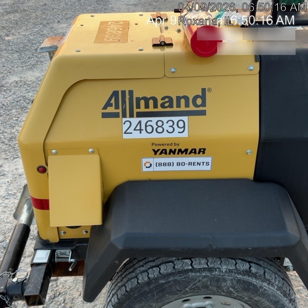 2022 Allmand NLV3GR (4) LED Light Fixture 350W, 23' Vertical Mast, 3kW Prime, Towable, ES Decals, T3