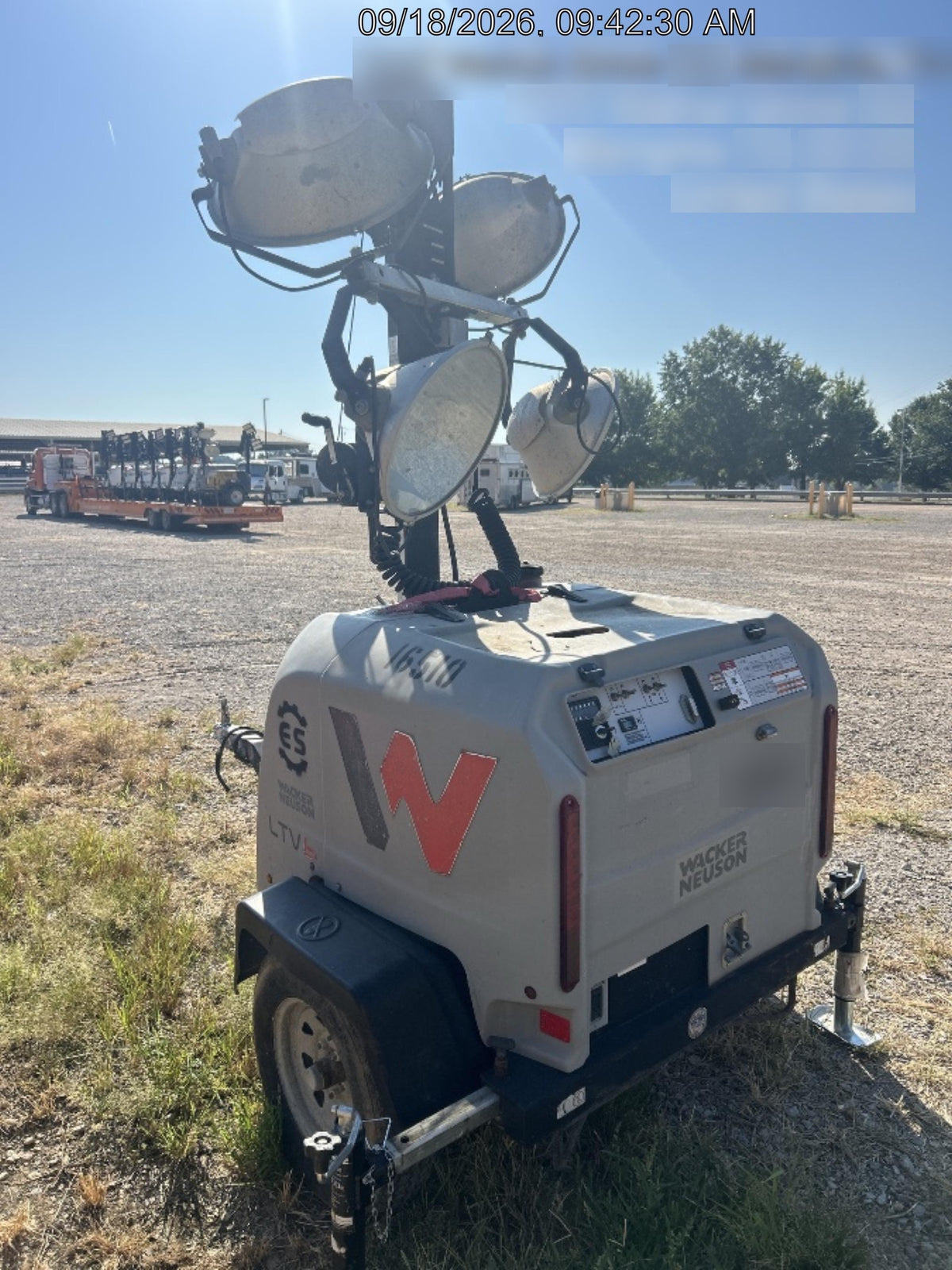 2019 Wacker Neuson LTV6L-MH Wacker Neuson LTV6L Mobile Light Tower w/Fuel Level Sensor Installed