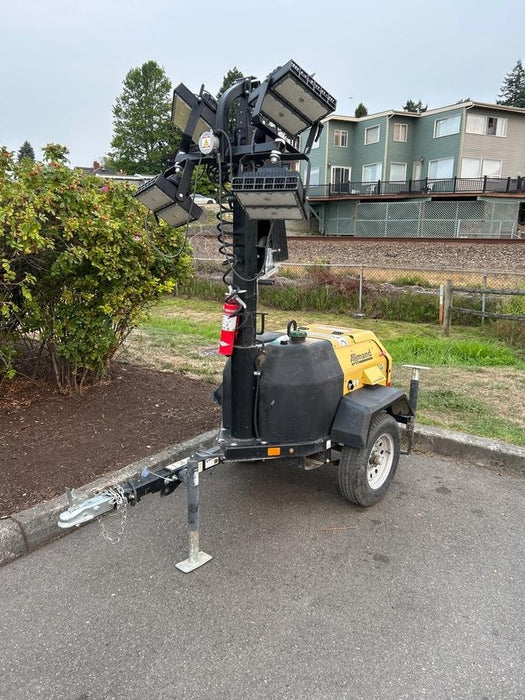 2020 Allmand NLV3GR (4) LED Light Fixture 350W, 23' Vertical Mast, 3kW Prime, Towable, Deep Sea L401, Leveling Jacks, Yanmar T4F 5.8hp