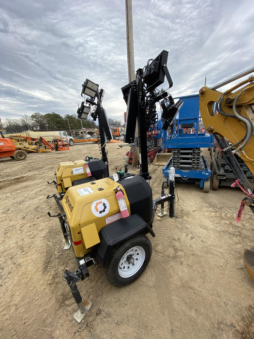 2021 Allmand NLV3GR (4) LED Light Fixture 350W, 23' Vertical Mast, 3kW Prime, Towable, Deep Sea L401, Leveling Jacks, Yanmar T4F 5.8hp