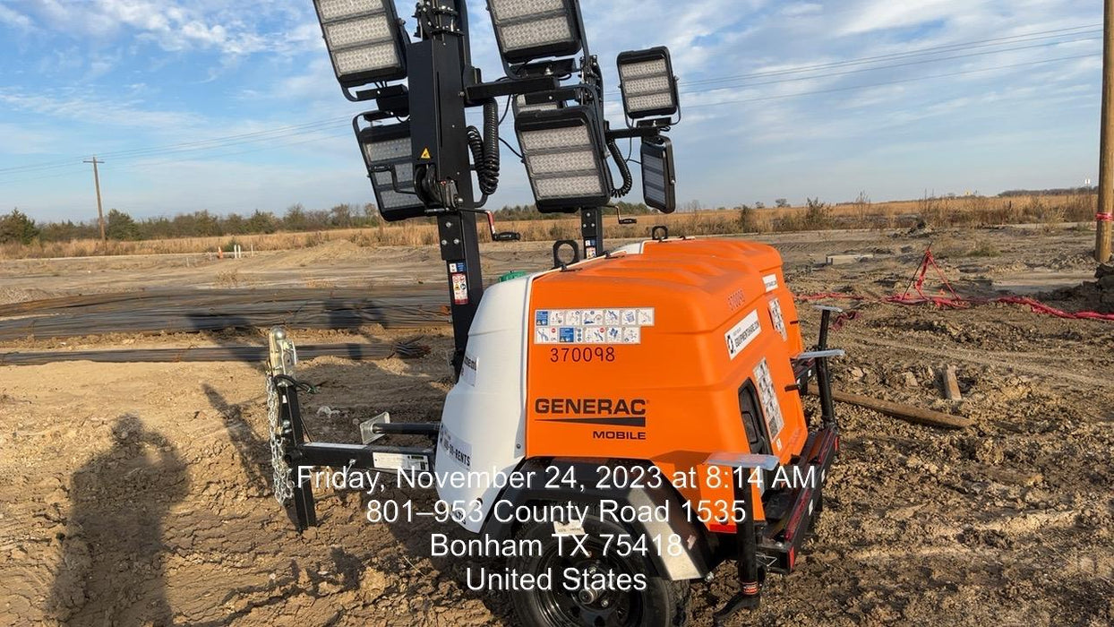 2023 Generac MLT2 Diesel, Flex Switch 120V Input, Powerzone Controller, 
(4) 320W LED Lights, 4kW Generator, 39.9 Gal Fuel Tank, 2" Ball, T3