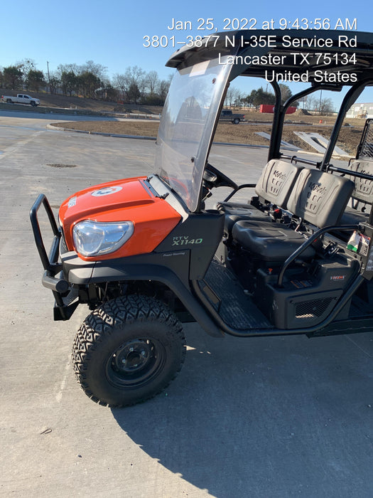 2022 Kubota RTV-X1140W-H Plastic Canopy, Windshield Acrylic Clear, LED Strobe Light, Wire Harness Kit, Back up Alarm