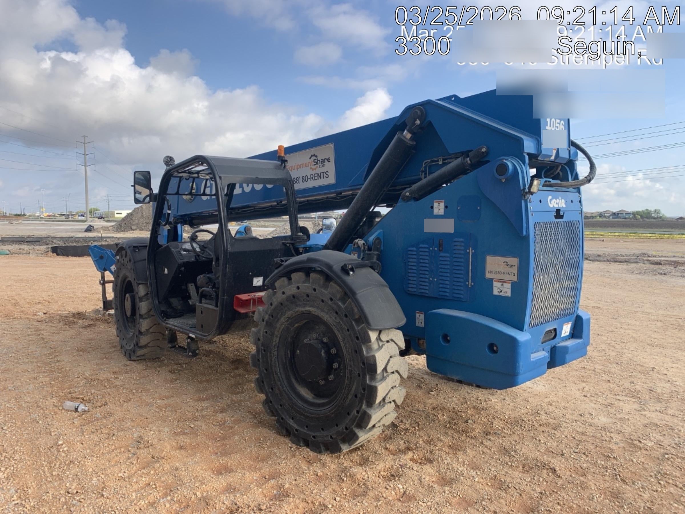 2019 Genie GTH-1056 Canopy, Solid RT Tires, LED Work Lights, Beacon 60" QA Carriage, 60" Forks