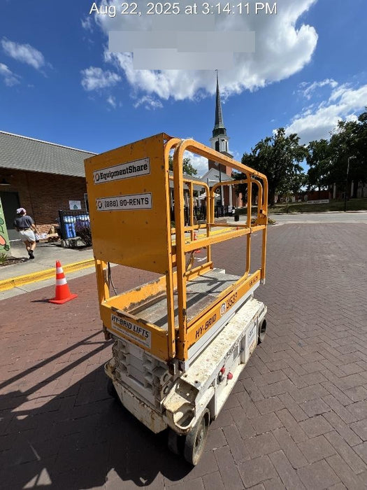 Custom Equipment HB-1430 Hy-Brid Scissor Lift
Platform capacity up to 670 lbs
Working height up to 20 ft
Weighs under 1,700 lbs
Non-marking wheels