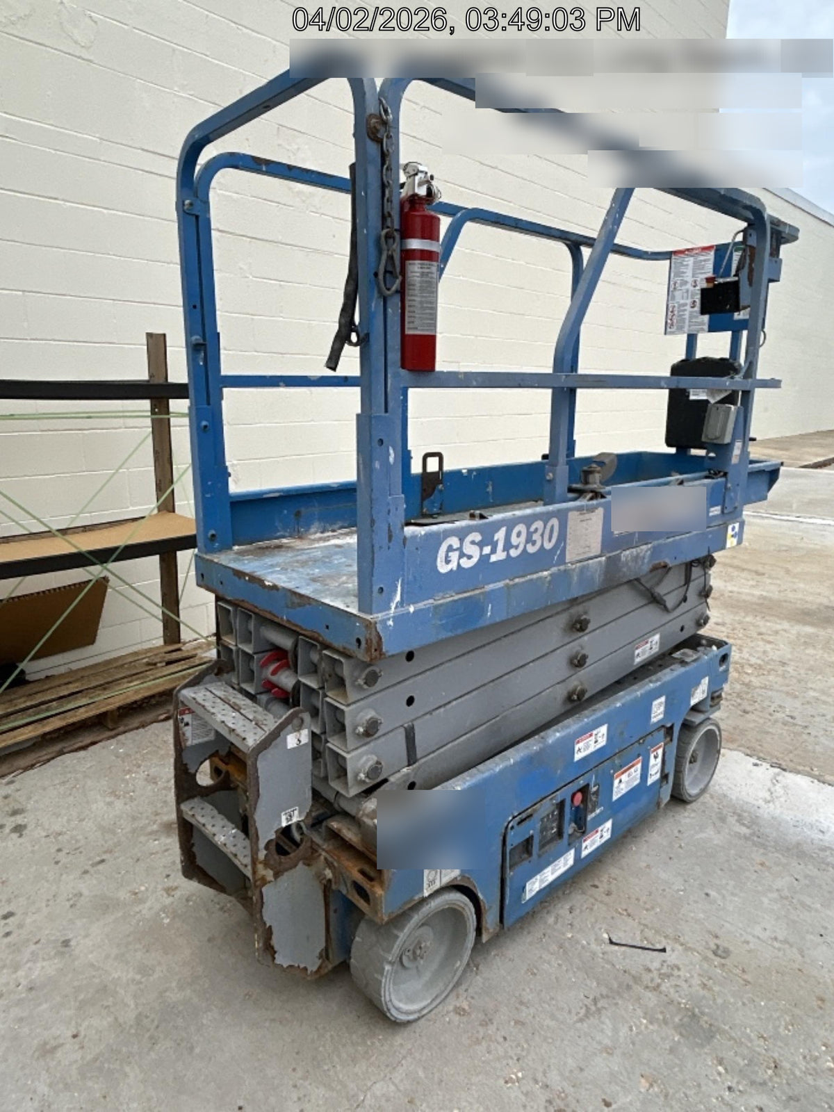 2019 Genie GS-1930 Fixed Rails with Chain Entry