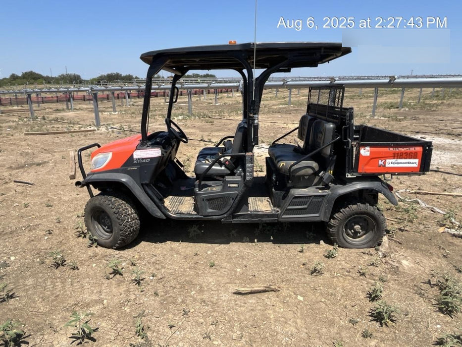 2020 Kubota RTV-X1140W-H Canopy, 4-Seater, Diesel, Windshield Acrylic Clear, LED Strobe, Backup Alarm