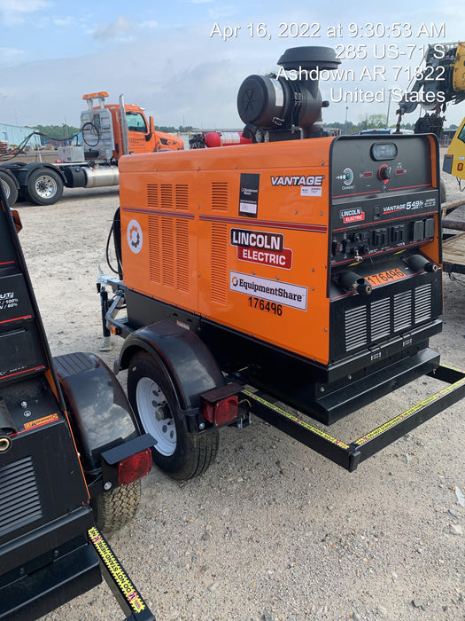 2021 Lincoln Electric Vantage 549X Ready Pak 3, ORANGE (includes trailer, cable rack, fender light kit)