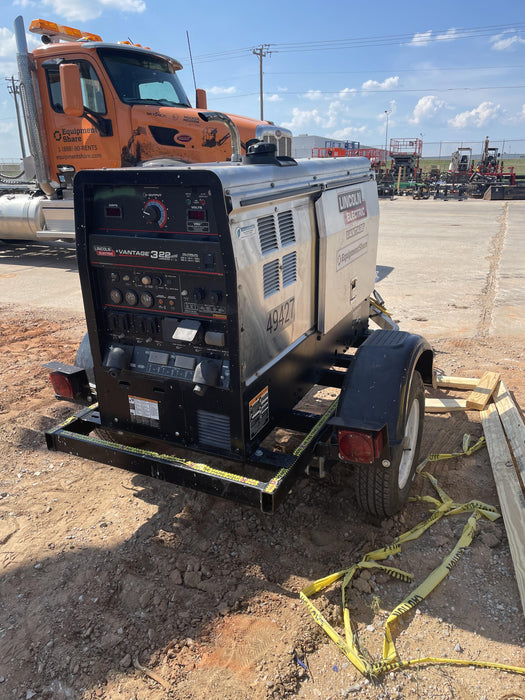 2019 Lincoln Electric Vantage 322 Ready-Pak 3, Two Wheel Trailer, Fender and Light Kit, Cable Rack