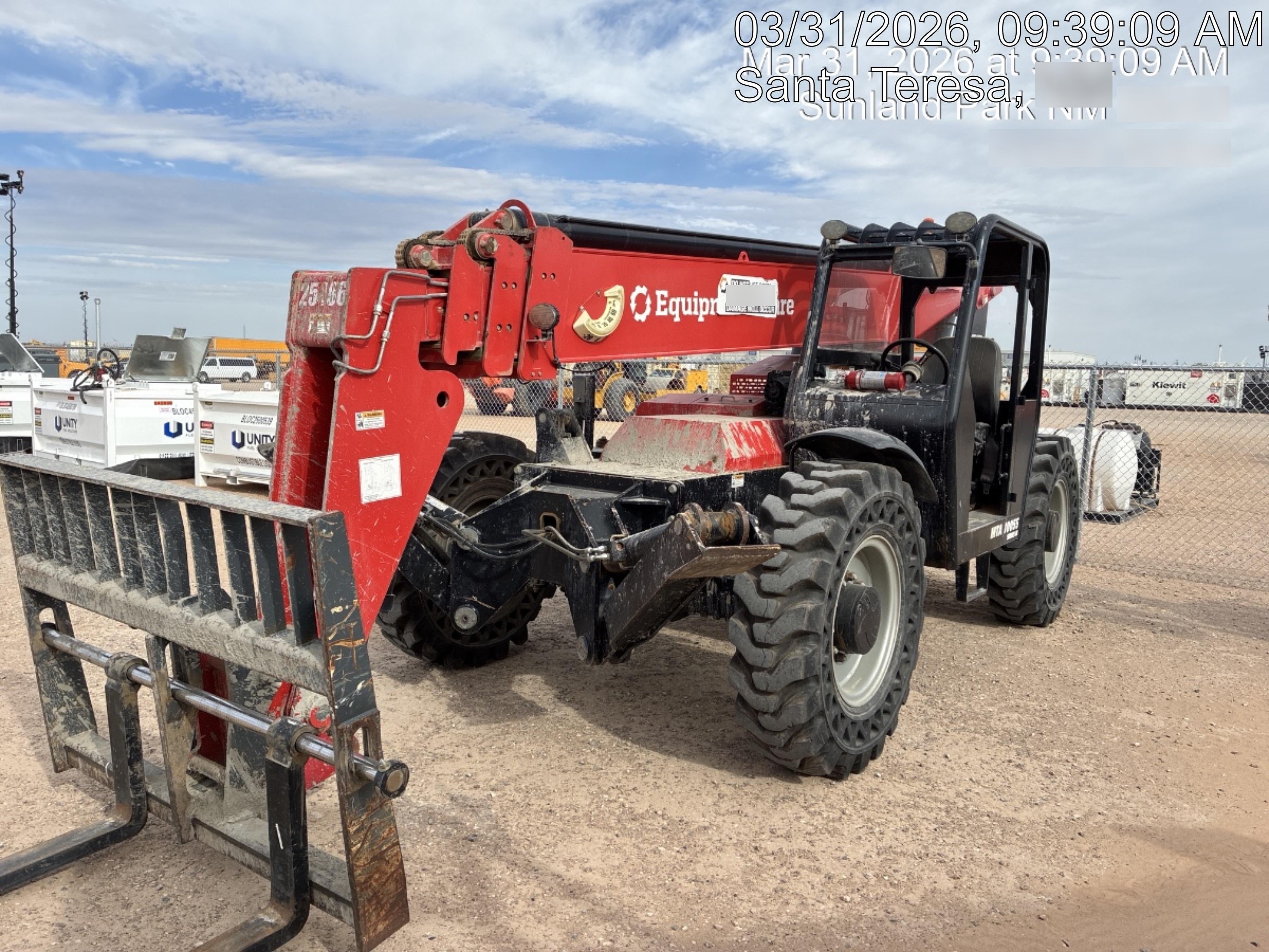 2019 Manitou MTA10055 Canopy, 120 HP, Solid Tires, Work Lights, Lift Hook, Auxiliary Hydraulics 66" Carriage and 60" Forks