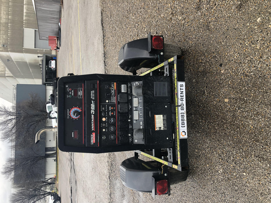 2019 Lincoln Electric Vantage 322 Ready-Pak 3, Two Wheel Trailer, Fender and Light Kit, Cable Rack