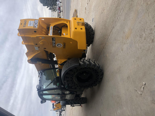 2019 JCB 512-56 Cab/Heat/Air, 109 HP, Solid Tires, STD Worklight, Beacon, Aux Hydraulics, Lifting Eye, Back up Alarm w/66" Carriage/60" Forks