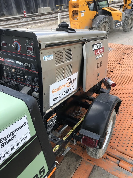 2018 Lincoln Electric Vantage 322 Lincoln Vantage 322 Welder Ready Pak 3 - Vantage 322, Trailer, Fender and light kit, Cable rack