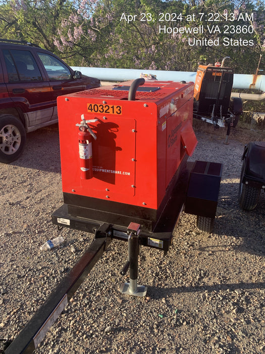 2024 Shindaiwa DGW400MDL Kubota D902 Engine, 23 HP, Dual Op Welder, Wire, Arc, Droop Stick, Tig, and CC Stick Functionality, Simulphase, 3 Phase and 1 Phase Gen Output, Single Axle NB Trlr, Slr Trckl Chrg 12V 12W, Fire Ext