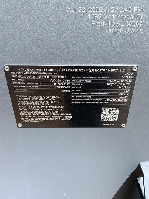 2022 ATLAS COPCO QAS150