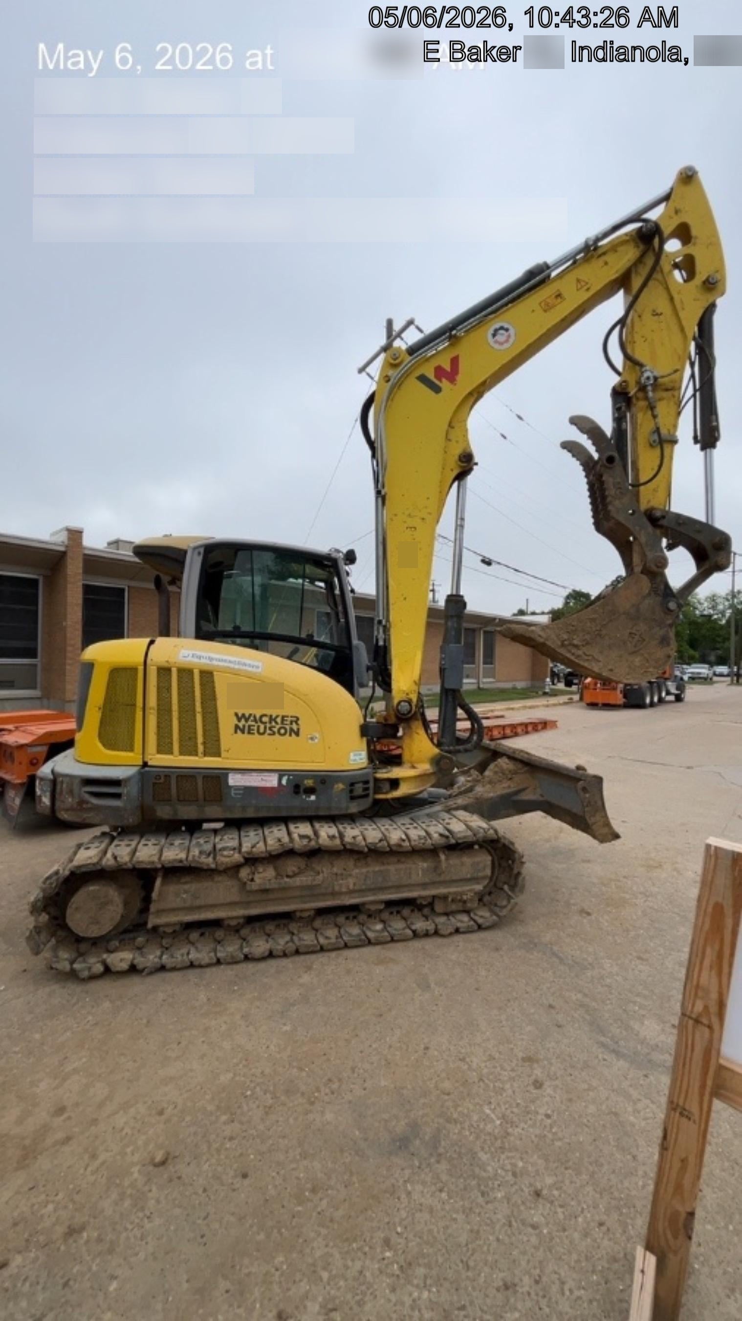 Wacker Neuson ET90 Enclosed Cab, Hybrid Tracks, Long Dipperstick,  Bucket