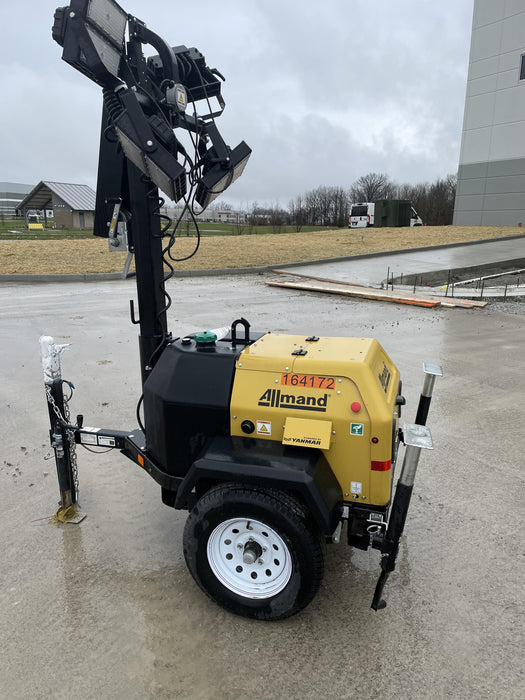 2021 Allmand NLV3GR (4) LED Light Fixture 350W, 23' Vertical Mast, 3kW Prime, Towable, Deep Sea L401, Leveling Jacks, Yanmar T4F 5.8hp